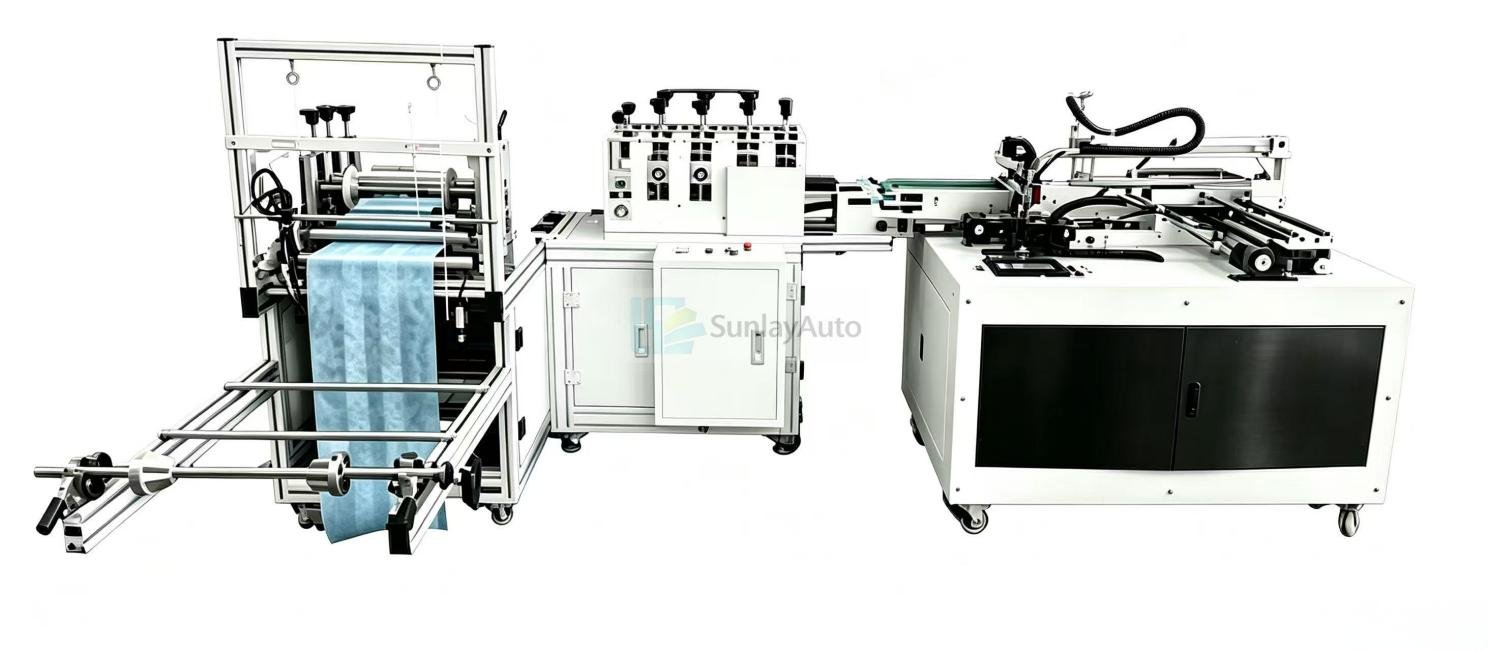 Automatic nonwoven shoe cover making and packing machine