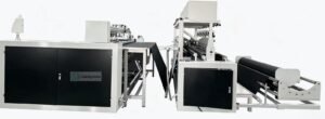 Automatic ultrasonic nonwoven fabric slitting and cross cutting production line