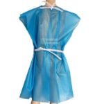 Disposable surgical gown wearing back view
