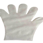 Finished disposable nonwoven gloves produced by automatic glove making machine
