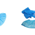 Finished elastic disposable nonwoven shoe covers for medical and cleanroom use