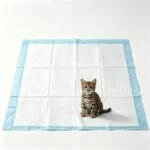 Tri-folded puppy pee pad sample from the pet underpad making machine